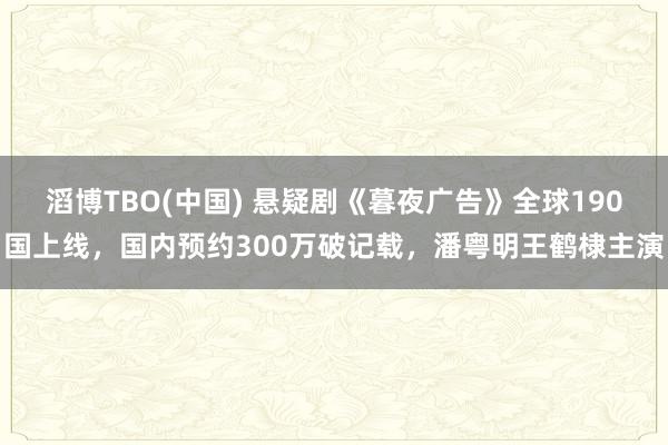 滔博TBO(中国) 悬疑剧《暮夜广告》全球190国上线，国内预约300万破记载，潘粤明王鹤棣主演