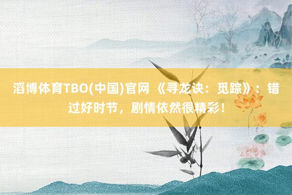 滔博体育TBO(中国)官网 《寻龙诀：觅踪》：错过好时节，剧情依然很精彩！