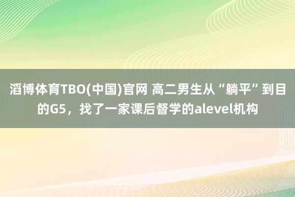 滔博体育TBO(中国)官网 高二男生从“躺平”到目的G5，找了一家课后督学的alevel机构