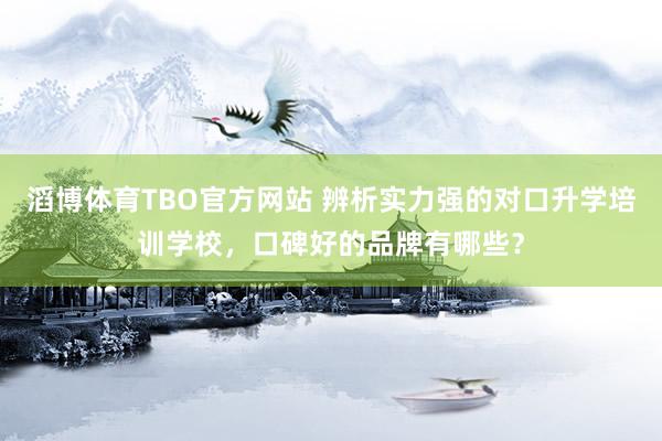 滔博体育TBO官方网站 辨析实力强的对口升学培训学校，口碑好的品牌有哪些？