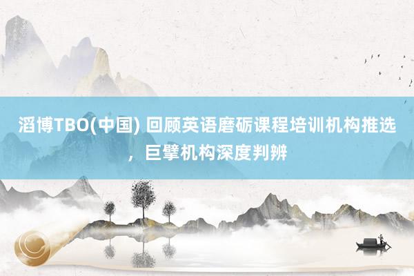 滔博TBO(中国) 回顾英语磨砺课程培训机构推选，巨擘机构深度判辨