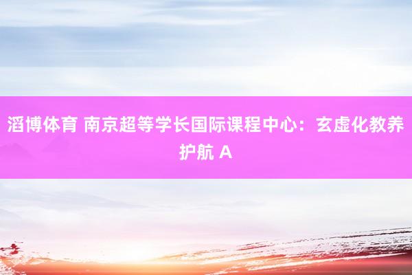 滔博体育 南京超等学长国际课程中心：玄虚化教养护航 A