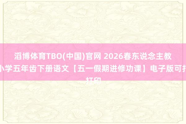 滔博体育TBO(中国)官网 2026春东说念主教版小学五年齿下册语文【五一假期进修功课】电子版可打印