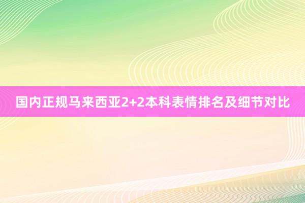 国内正规马来西亚2+2本科表情排名及细节对比