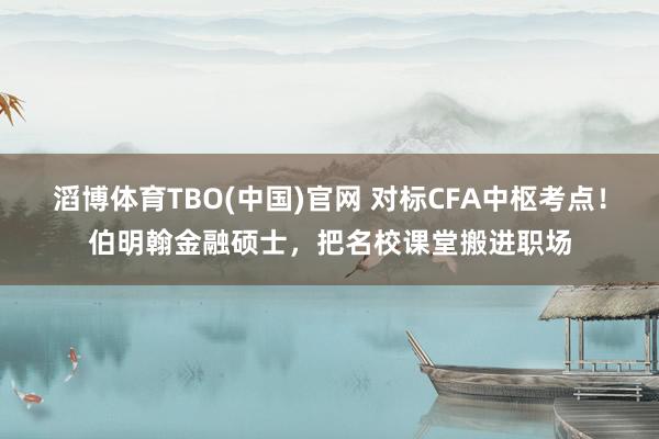 滔博体育TBO(中国)官网 对标CFA中枢考点！伯明翰金融硕士，把名校课堂搬进职场