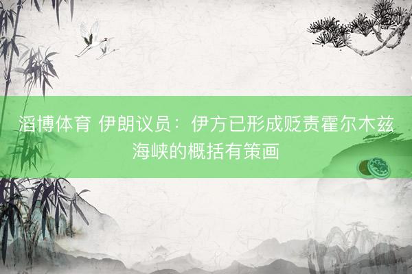 滔博体育 伊朗议员：伊方已形成贬责霍尔木兹海峡的概括有策画