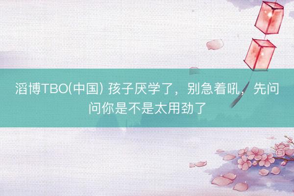 滔博TBO(中国) 孩子厌学了，别急着吼，先问问你是不是太用劲了